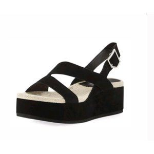 Rag & Bone Megan Black Suede Platform Sandals Size 9.5 NWOB